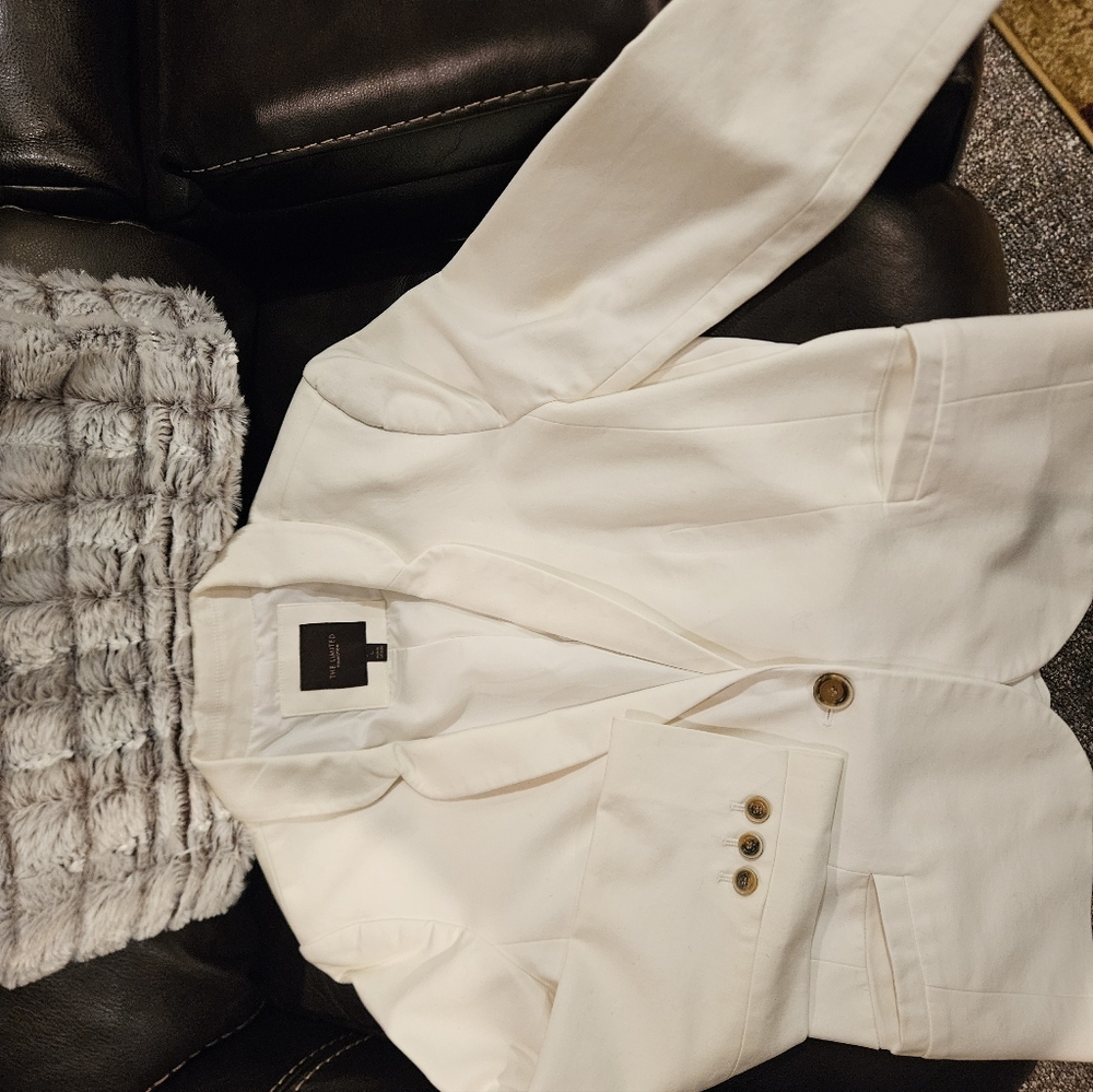 Women's SIZE L Fully White Lined SUMMER BLAZER  From "The LIMITED" - Picture 6 of 10